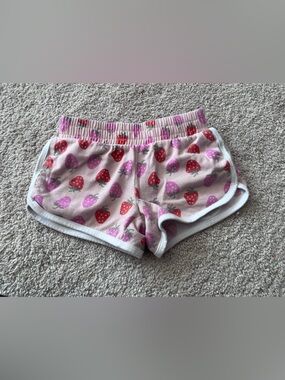 Pink Strawberry Print Girls' Shorts